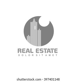 Logo template real estate. Clean, modern and elegant style design