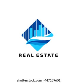 Logo template real estate, Clean, modern and elegant style design