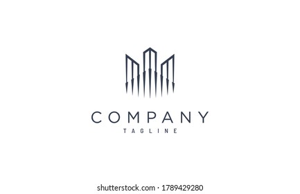 Logo template for real estate or property in a luxurious style
