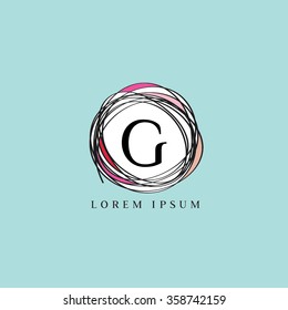Logo template representing wreath and the letter G