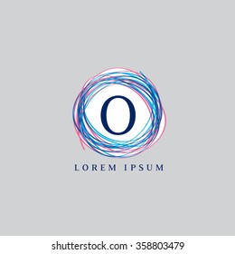 Logo template representing wreath and the letter O