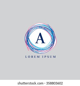 Logo template representing wreath and the letter A