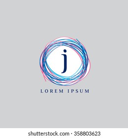 Logo template representing wreath and the letter j