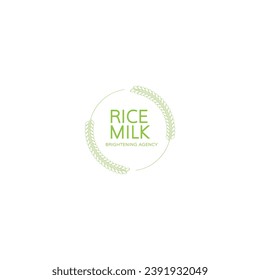 Logo-Vorlage. Reismilch-Illustration.
