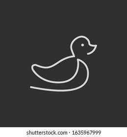 Logo template with rubber duck swimming, linear style logo design