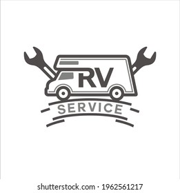 Logo Template For RV Repair Service, Vector Art.