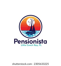 logo template for sailing ship