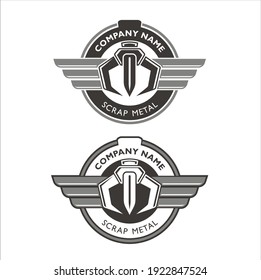 logo template for scrap metal company or metal recycle. 