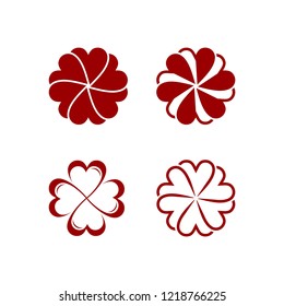 Logo template set. Abstract circle creative signs and symbols. Circles, heart icon ,flower and other design elements.
