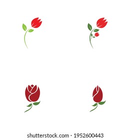 plantilla de logotipo conjunto de hermosas flores de rosa 