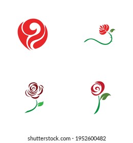 plantilla de logotipo conjunto de hermosas flores de rosa 