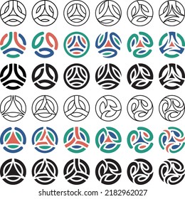 Logo Template. Set of Triangle Logo Templates. Vector Illustration