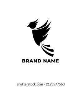 logo template with the shape of a bird flying sideways