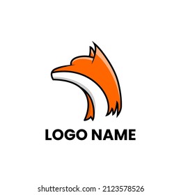 logo template with the shape of a fox's head facing side