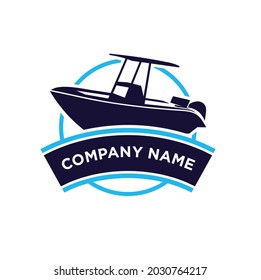 logo template for ship services, vector art.