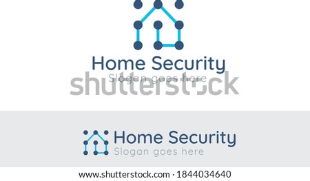 
Logo template shows a tactile unlock pattern on a house shape.