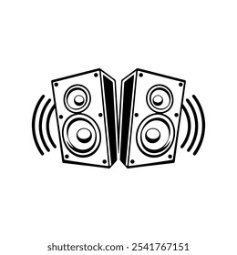 logo template with sound system symbol