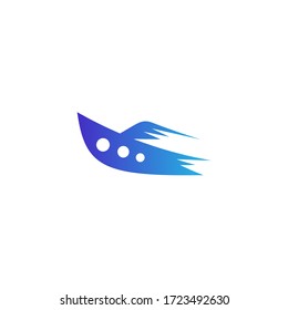 Logo template of speed boat. Simple flat style. Vector logo template ready for use.