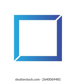Logo template square color gradient blue for business and company