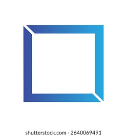 Logo template square color gradient blue for business and company
