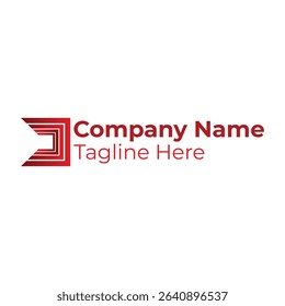 Logo template square color gradient red frame for business and company