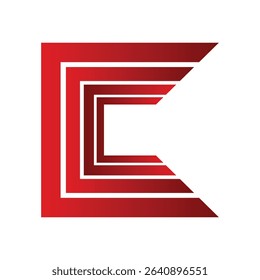 Logo template square color gradient red frame for business and company