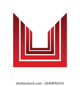 Logo template square color gradient red frame for business and company