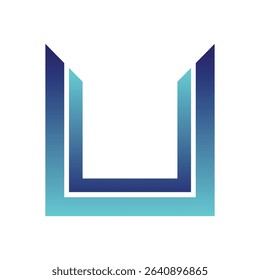 Logo template square color gradient blue frame for business and company