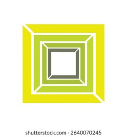 Logo template square color radial green for business and company