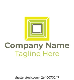 Logo template square color radial green for business and company