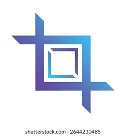 Logo template square icon crop stripe gradient blue to purple modern