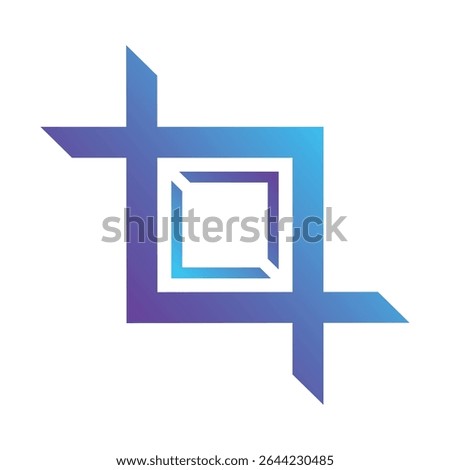 Logo template square icon crop stripe gradient blue to purple modern