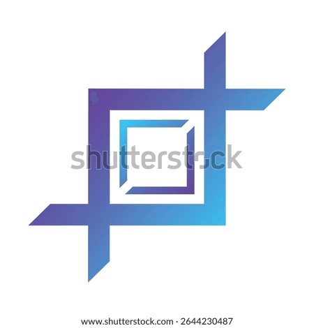 Logo template square icon crop stripe gradient blue to purple modern