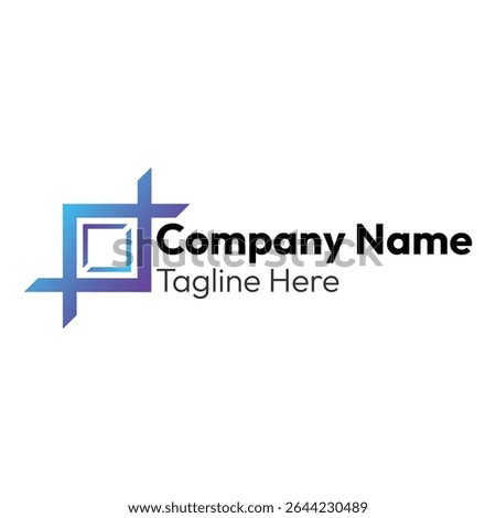 Logo template square icon crop stripe gradient blue to purple modern