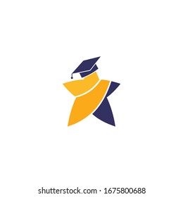 Logo template of star and education. Simple flat style. Vector logo template ready for use.