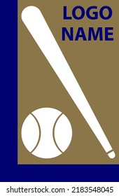 Logo template with stylized bat and ball. Vector illustration.