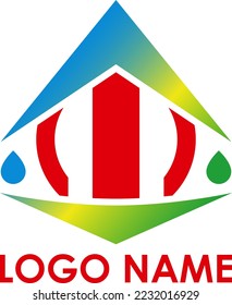 Logo template with stylized geometric shapes. Vector illustration.