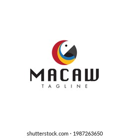 Logo template with a stylized macaw.