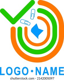 Logo-Vorlage für stilvolle Schreibwaren. Vektorgrafik.