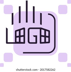 Plantilla de logotipo con ventanas, cuadrados y líneas estilizadas. Ilustración vectorial. Perfecto para una agencia inmobiliaria.
