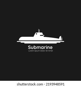 Logo Template: Submarine Silhouette With Negative Space