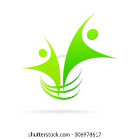 Logo template - successful team. The sign for the company's successful leaders.