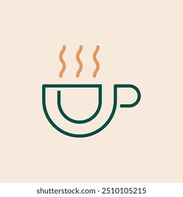 The logo template is suitable for the logo of a coffee shop, tea shop, cafe, cafeteria, bar or restaurant.