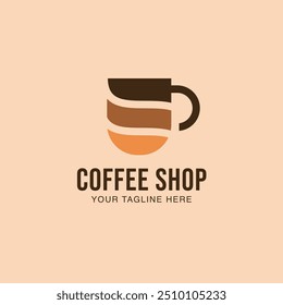 The logo template is suitable for the logo of a coffee shop, tea shop, cafe, cafeteria, bar or restaurant.