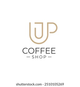 The logo template is suitable for the logo of a coffee shop, tea shop, cafe, cafeteria, bar or restaurant.