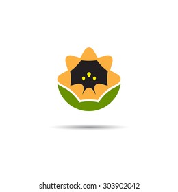 Logo template sunflower. Vector icon