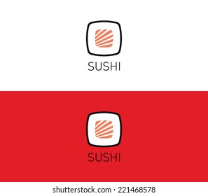 Logo template sushi, restaurant, bar, food, brand, branding, logotype, company, corporate, identity. Clean and modern style design