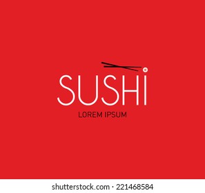 Logo template sushi, restaurant, bar, food, brand, branding, logotype, company, corporate, identity. Clean and modern style design