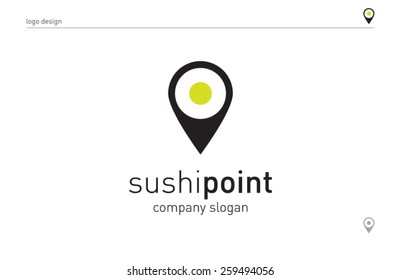 Logo template sushi, restaurant, bar, food, brand, branding, logotype, company, corporate, identity. Clean and modern style design