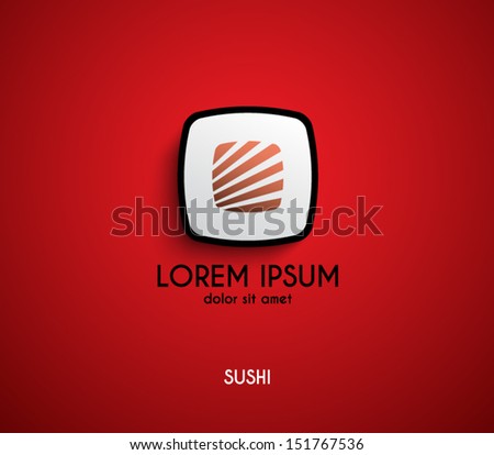 Logo template sushi, restaurant, bar, food, brand, branding, logotype, company, corporate, identity. Clean and modern style design